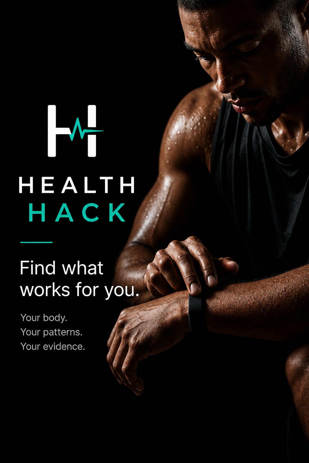 Athlete checking the Health Hack Band on their wrist